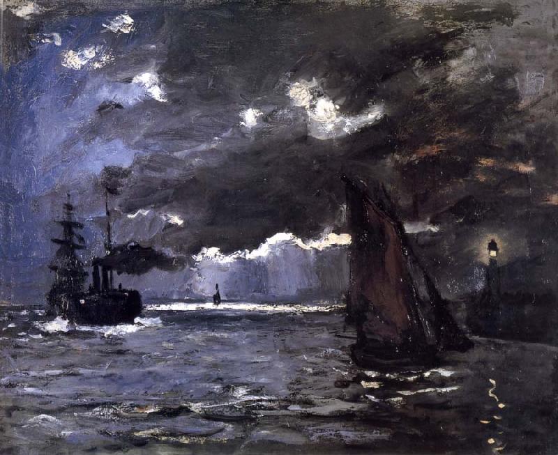 Claude Monet A Seascape,Shipping by Moonlight